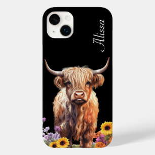 Cute Highland Cow with Name Case-Mate iPhone 14 Plus Case