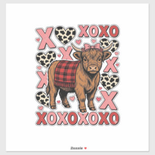 Cute Highland Cow XOXO Valentine Vintage Shirt Des