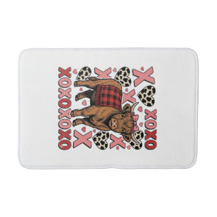 Cute Highland Cow XOXO Valentine Vintage Shirt Des Bath Mat