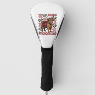 Cute Highland Cow XOXO Valentine Vintage Shirt Des Golf Head Cover