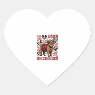 Cute Highland Cow XOXO Valentine Vintage Shirt Des Heart Sticker