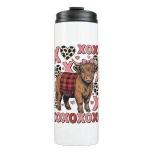 Cute Highland Cow XOXO Valentine Vintage Shirt Des Thermal Tumbler