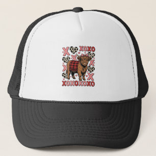 Cute Highland Cow XOXO Valentine Vintage Shirt Des Trucker Hat