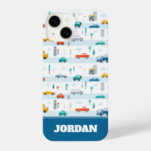 Cute Highway Vehicle Pattern iPhone 14 Case