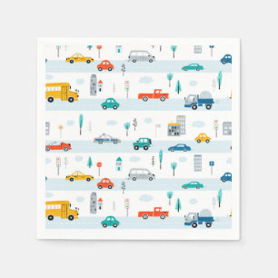 Cute Highway Vehicle Pattern Napkin