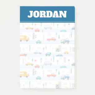 Cute Highway Vehicle Pattern Post-it Notes