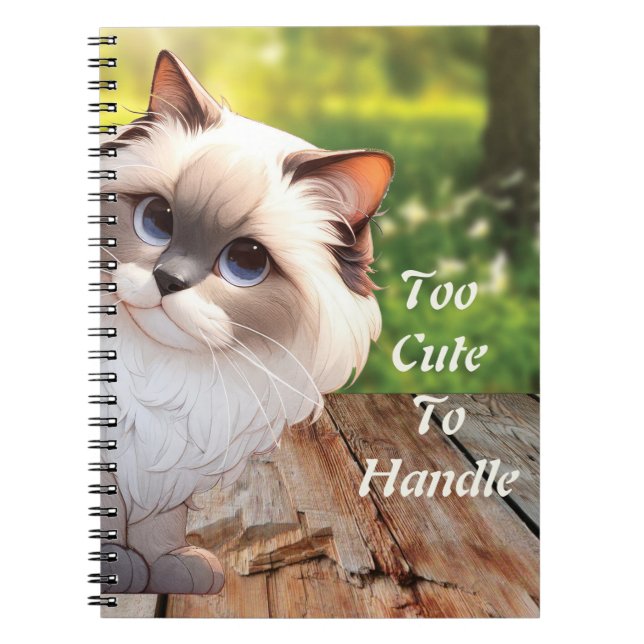 Cute Himalayan Peek Around Cat Notebook (Front)