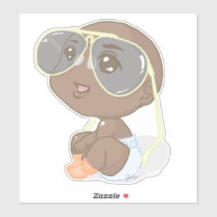 Cute Hip Black Baby Nursery Room Wall Decal