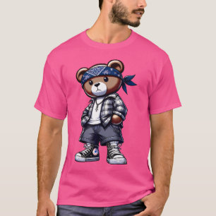 Cute Hip Hop Teddy Bear Tshirt 90 Hip Hop West Coa