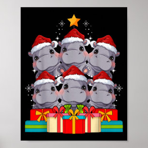 Cute Hip Le Hiptamus Christmas Tree Xmas Hat Poster