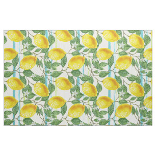 Cute Hip Tropical Summer Lemon Fruit Pattern Fabric