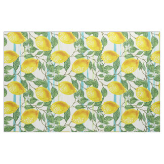 Cute Hip Tropical Summer Lemon Fruit Pattern Fabric