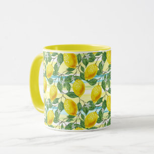 Cute Hip Tropical Summer Lemon Fruit Pattern Mug