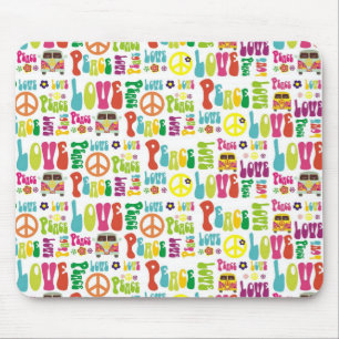 Cute hippie mouse pad