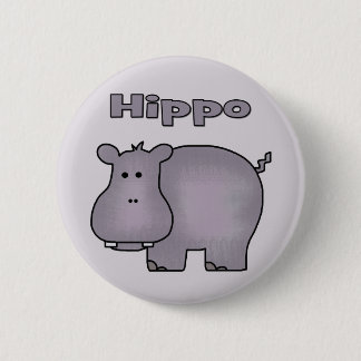 Cute Hippo 6 Cm Round Badge