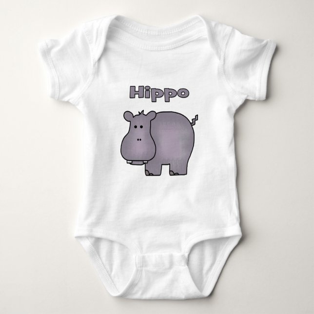 Cute Hippo Baby Bodysuit (Front)