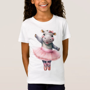 Cute hippo ballerina dancing ballet T-Shirt