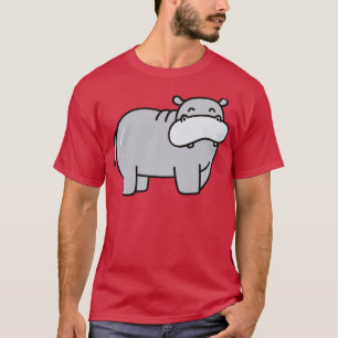 Cute Hippo Doodle Drawing T-Shirt