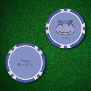 Cute Hippo Face Poker Chips