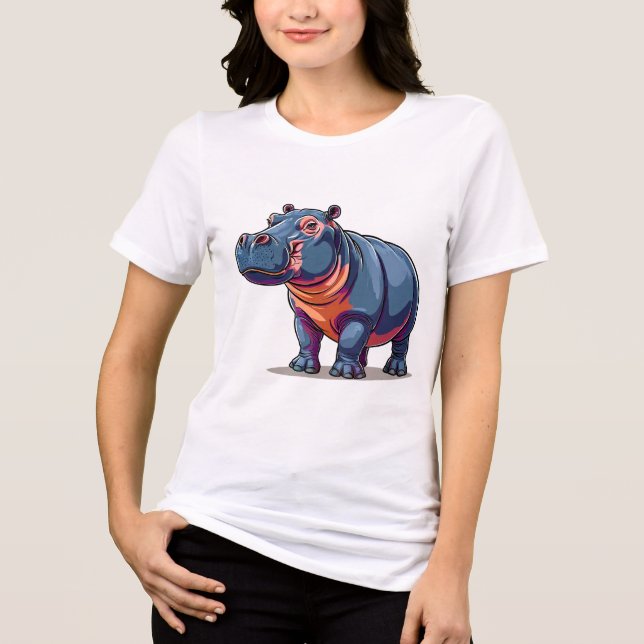 🦛✨ Cute Hippo Fun Animal Gift 🌈 Tri-Blend Shirt (Front)