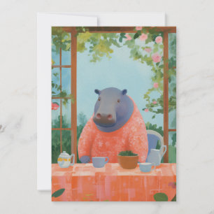 Cute Hippo Holiday Card
