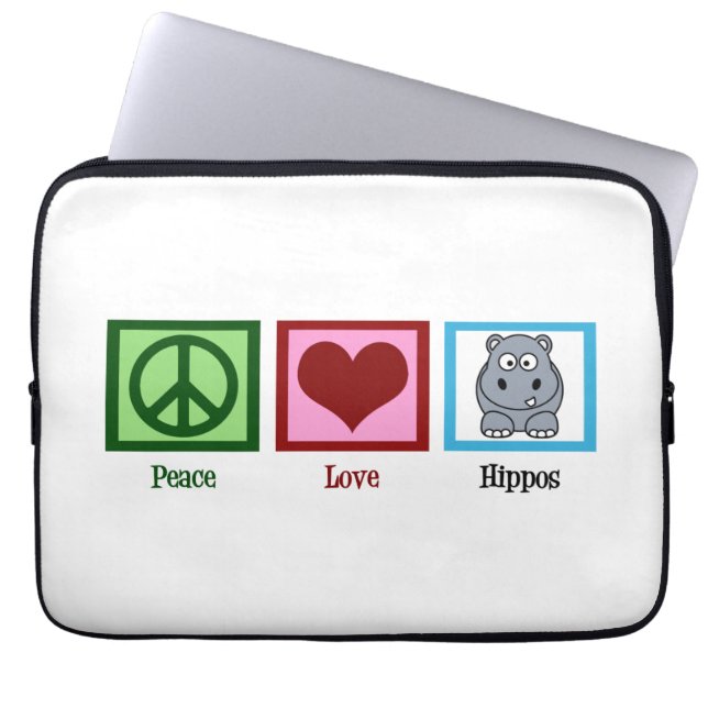 Cute Hippo Laptop Sleeve (Front)