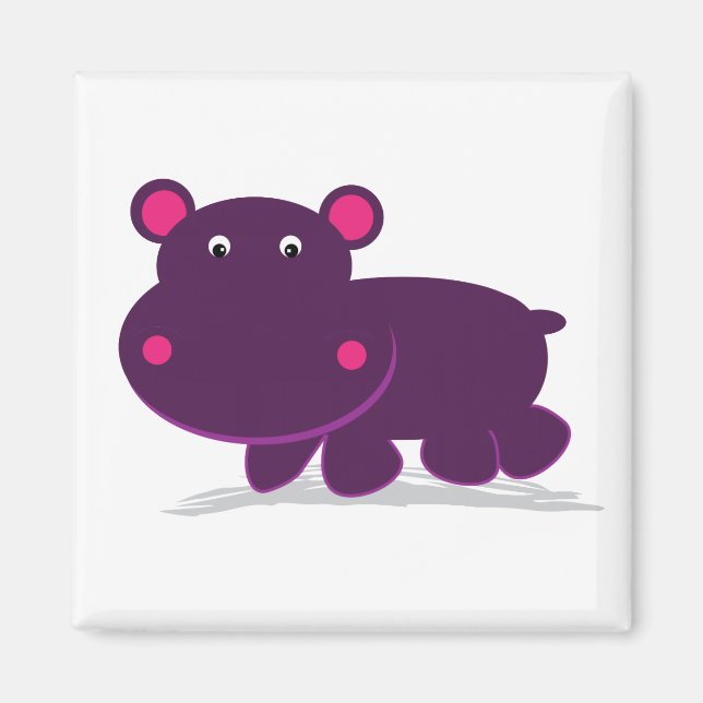 Cute Hippo Magnet (Front)