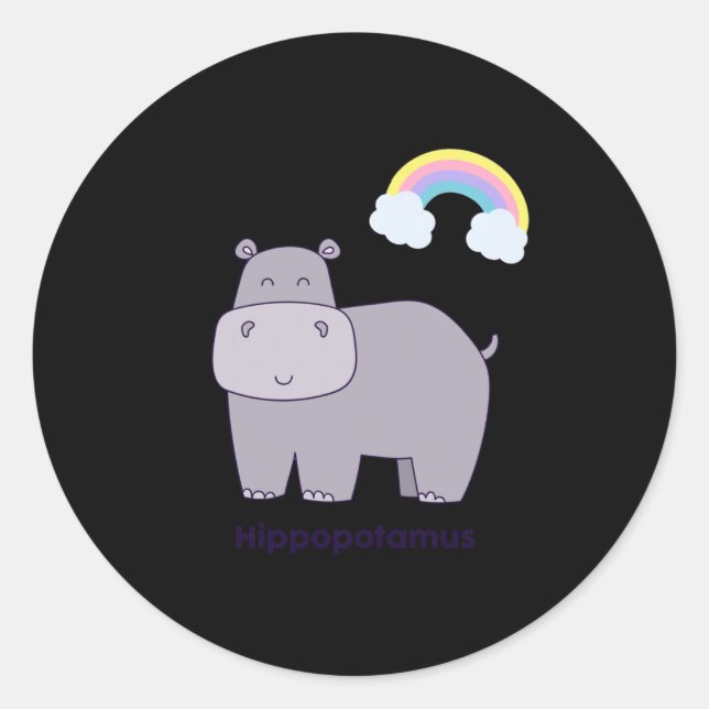 Cute Hippo On A Bright Day Sticker  (Front)