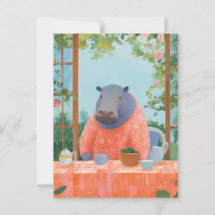 Cute Hippo Postcard