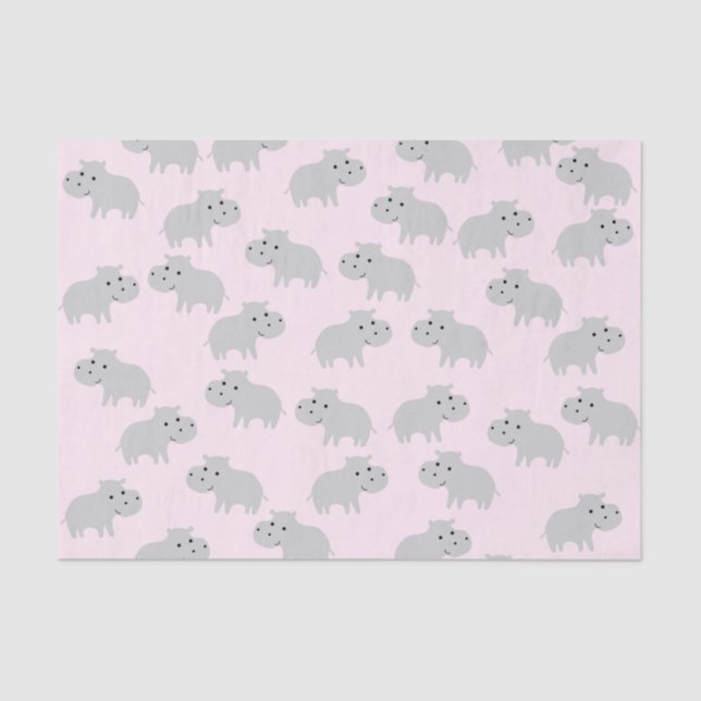 Cute Hippo Tissue Paper (Front)