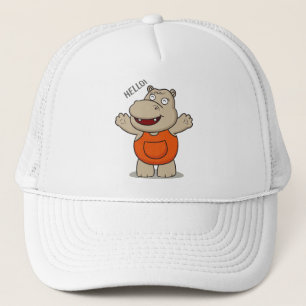 Cute hippo trucker hat