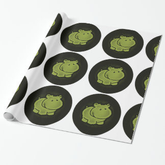 Cute hippo wrapping paper