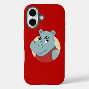Cute hippopotamus cartoon iPhone 16 case