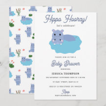 Cute Hippopotamus Hip Hippo Hooray Baby Shower
