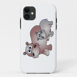 Cute Hippopotamus Mum and Baby Case-Mate iPhone Case