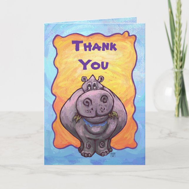 Cute Hippopotamus Thank You (Front)