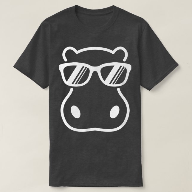 Cute Hippopotamus Wearing Sunglasses Graphic  T-Shirt (Design Front)