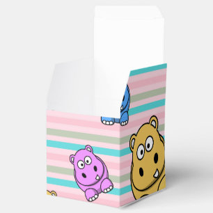 Cute Hippos Colourful Zoo Animal Theme for Childre Favour Box