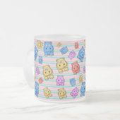 Cute Hippos Colourful Zoo Animal Theme for Frosted Glass Coffee Mug (Front Left)