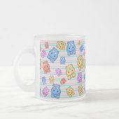 Cute Hippos Colourful Zoo Animal Theme for Frosted Glass Coffee Mug (Left)