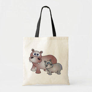 Cute Hippos Mum and Baby Tote Bag
