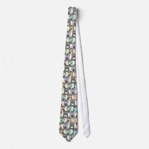 Cute Hipster Cats Pattern Tie