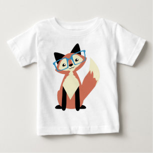 Cute Hipster Glasses Fox Baby T-Shirt