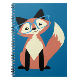 Cute Hipster Glasses Fox Notebook