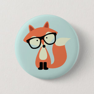 Cute Hipster Red Fox 6 Cm Round Badge