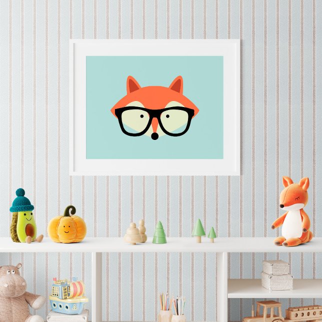 Cute Hipster Red Fox Poster (Creator Uploaded)