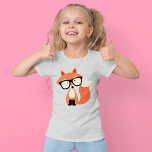 Cute Hipster Red Fox T-Shirt<br><div class="desc">Adorable vector illustration of a cute little red fox wearing an oversized pair of glasses.</div>