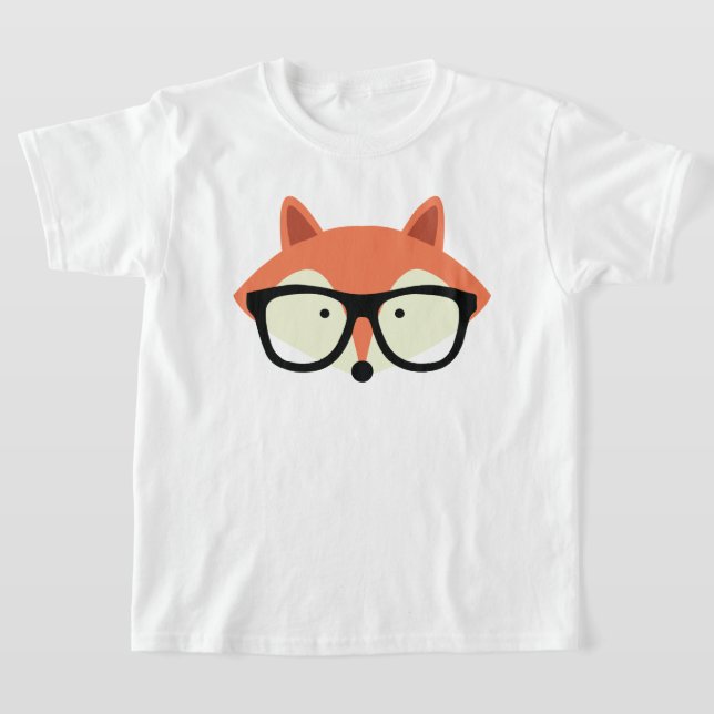 Cute Hipster Red Fox T-Shirt (Laydown)