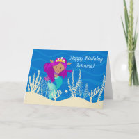 Cute Hispanic Mermaid Birthday Girl Custom Kids