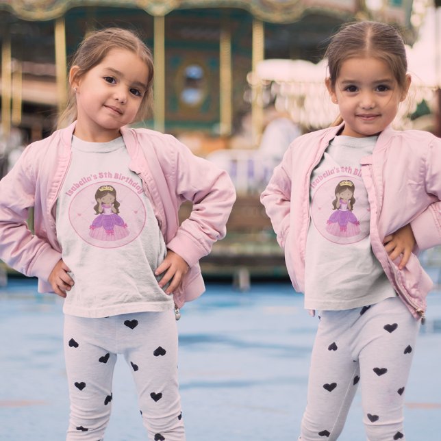 Cute Hispanic Princess Custom Girls Birthday Party T-Shirt (Creator Uploaded)